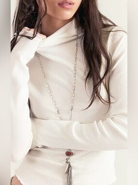 NWT FREE PEOPLE WE THE FREE ARIA TURTLENECK IVORY